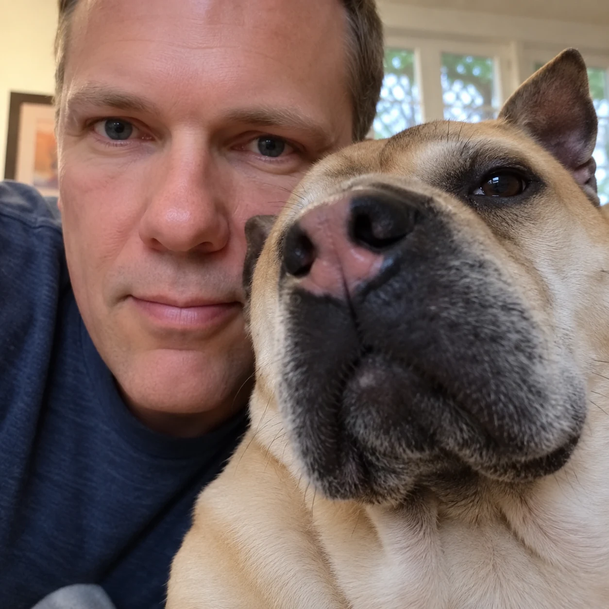 Christopher and Maya together in a close-up selfie.